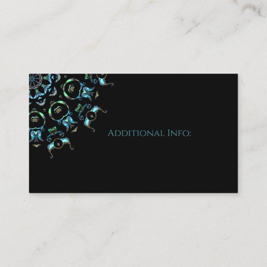 Turquoise Pearl Mandala Business Card Visitenkarte (Rückseite)