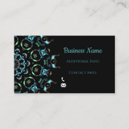 Turquoise Pearl Mandala Business Card Visitenkarte