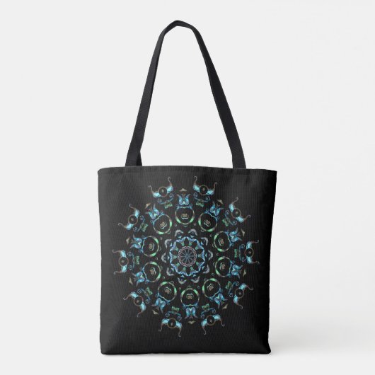 Turquoise Pearl Mandala Tote Bag Tasche (Rückseite)