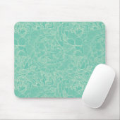 Turquoise-Peony-Muster Mousepad (Mit Mouse)