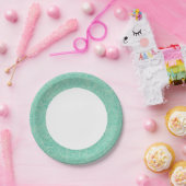 Turquoise-Peony-Muster Pappteller (Party)