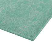 Turquoise-Peony-Muster Schneidebrett (Ecke)