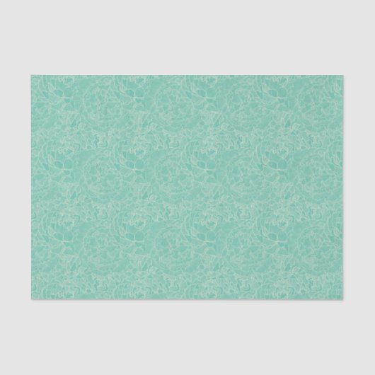 Turquoise-Peony-Muster Seidenpapier (Vorderseite)