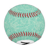 Turquoise Peony Pattern Baseball (Rückseite)