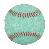 Turquoise Peony Pattern Baseball (Vorderseite)