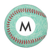 Turquoise Peony Pattern Baseball (Vorderseite Links)