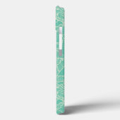 Turquoise Peony Pattern Case-Mate iPhone Hülle (Rückseite / Links)