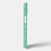 Turquoise Peony Pattern Case-Mate iPhone Hülle (Rückseite / Rechts)