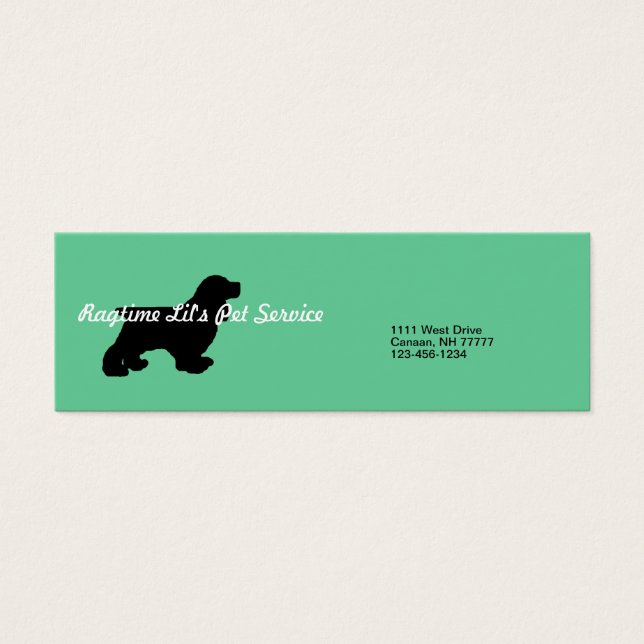 Turquoise Pet Service-Visitenkarte (Vorderseite)