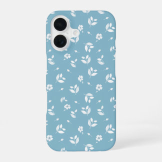 turquoise phone cover with white flowers iPhone 16 hülle