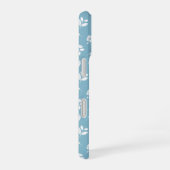 turquoise phone cover with white flowers iPhone 16 hülle (Rechte Seite)