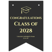 Turquoise Photo Graduation Party Congratulations Wimpelkette (Erste Fahne)