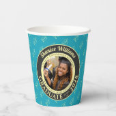 Turquoise Photo Modern Graduation Party Pappbecher (Rückseite)