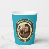 Turquoise Photo Modern Graduation Party Pappbecher (Rückseite)