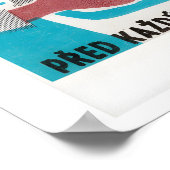 Turquoise & Pink Matchbox Labels Grid Print Poster (Ecke)