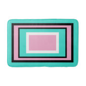 Turquoise Pink White Black Geometric Badematte (Vorderseite)