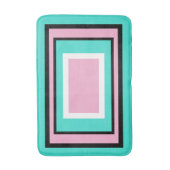 Turquoise Pink White Black Geometric Badematte (Vorderseite Vertikal)