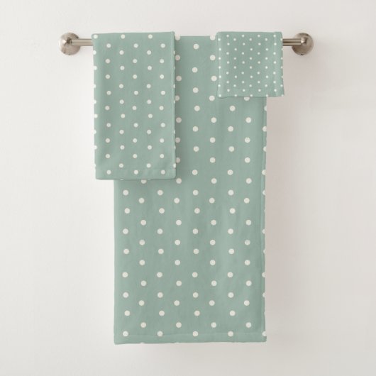 Turquoise Polka Dot Baby Bath Towel Set (Insitu)