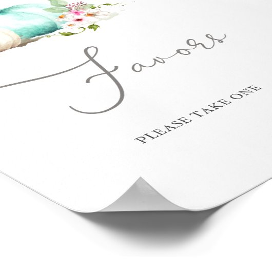 Turquoise Pumpkin Girl Baby Duwer Favoriten Poster (Ecke)