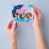 Turquoise Purple Agate Makeup Artist Watercolor Flyer (Gruppe)