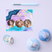 Turquoise Purple Agate Makeup Artist Watercolor Flyer (Einzeln)