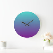 Turquoise Purple Ombre Große Wanduhr (Zuhause)