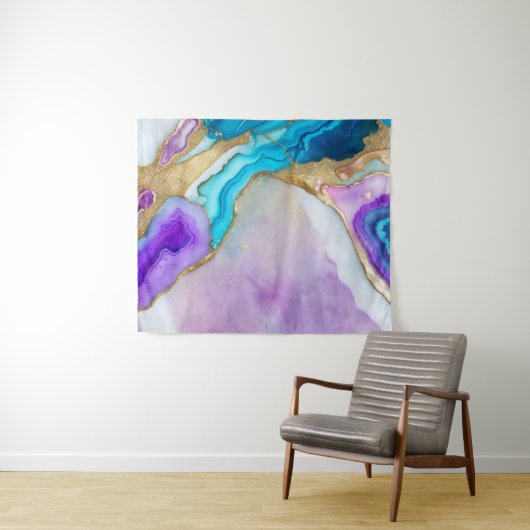 Turquoise Quartz Marble Wallpaper Wandteppich (Beispiel (Horizontal))