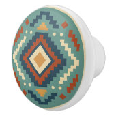 Turquoise Red Cobalt Zapotec Diamond Keramik Knobl Keramikknauf (Rechts)