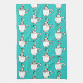 Turquoise Retro Coffee Diner Kitchen Towel Gift Geschirrtuch (Vertikal)
