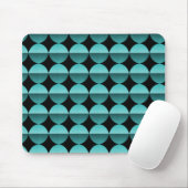Turquoise Retro Flair Mousepad (Mit Mouse)