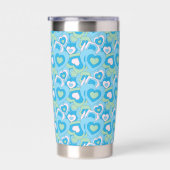 Turquoise Retro Heart Tumbler Thermobecher (Rechts)