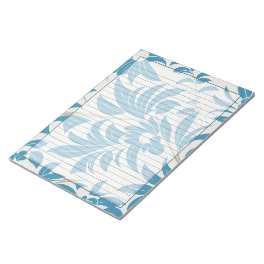 Turquoise Retro Mitte des Jahrhunderts, Blumendesi Notizblock (angewinkelt)