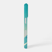 Turquoise Retro Peaks iPhone 16 Hülle (Rechte Seite)