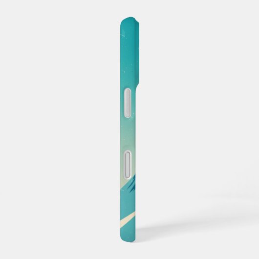 Turquoise Retro Peaks iPhone 16 Hülle (Rechte Seite)