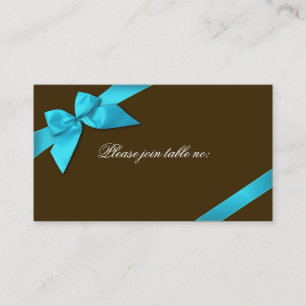 Turquoise Ribbon Guest Table Platzkarte