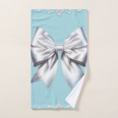 Turquoise Robin's Egg Blue Big White Bow Bridal Badhandtuch Set (Handtuch)