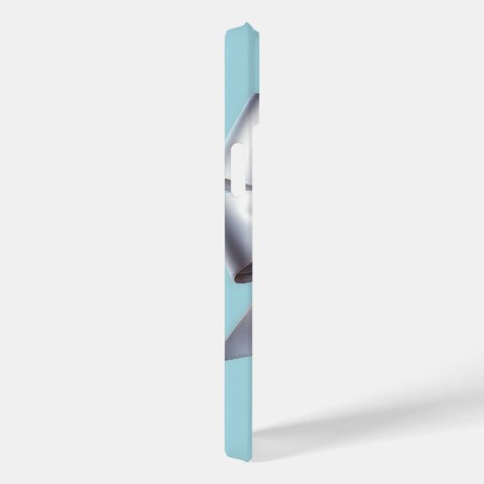 Turquoise Robin's Egg Blue Big White Bow Bridal Case-Mate iPhone Hülle (Rückseite / Rechts)