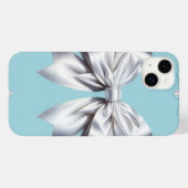 Turquoise Robin's Egg Blue Big White Bow Bridal Case-Mate iPhone Hülle (Rückseite (Horizontal))