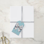 Turquoise Robin's Egg Blue Big White Bow Bridal Geschenkanhänger (Mit Garn)