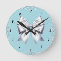Turquoise Robin's Egg Blue Big White Bow Bridal