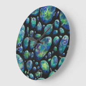 Turquoise Rocks in Space Original Artwork Große Wanduhr (Winkel)