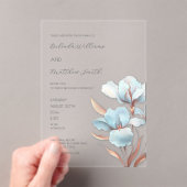 Turquoise Rose Gold 3D Flowers White Acryleinladungen (Insitu (Handheld))