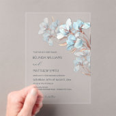 Turquoise Rose Gold Artistic Flowers  Invitation Acryleinladungen (Insitu (Handheld))
