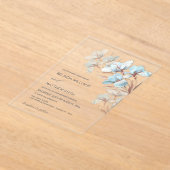 Turquoise Rose Gold Artistic Flowers  Invitation Acryleinladungen (Ablage )