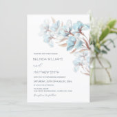 Turquoise Rose Gold Artistic Flowers  Invitation Einladung (Stehend Vorderseite)