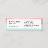 Turquoise Rose Gold Monogram Mini-Visitenkarte Mini Visitenkarte (Rückseite)