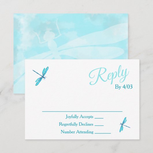 Turquoise RSVP Enclosure Cards Hinweiskarte (Vorne/Hinten)