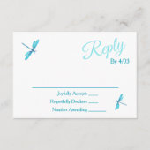 Turquoise RSVP Enclosure Cards Hinweiskarte (Vorderseite)