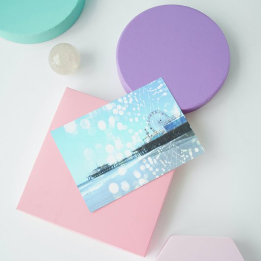 Turquoise Santa Monica Piderweb Postkarte