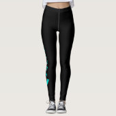TURQUOISE SCUBA DIVER ILLUSTRATRATION LEGGINGS (Vorderseite)